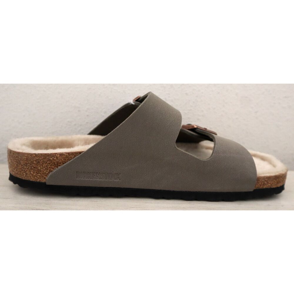 Birkenstock WMN Sz EUR 42 US 11 Green Arizona Shearling-Lined Slide Sandals - Picture 10 of 13